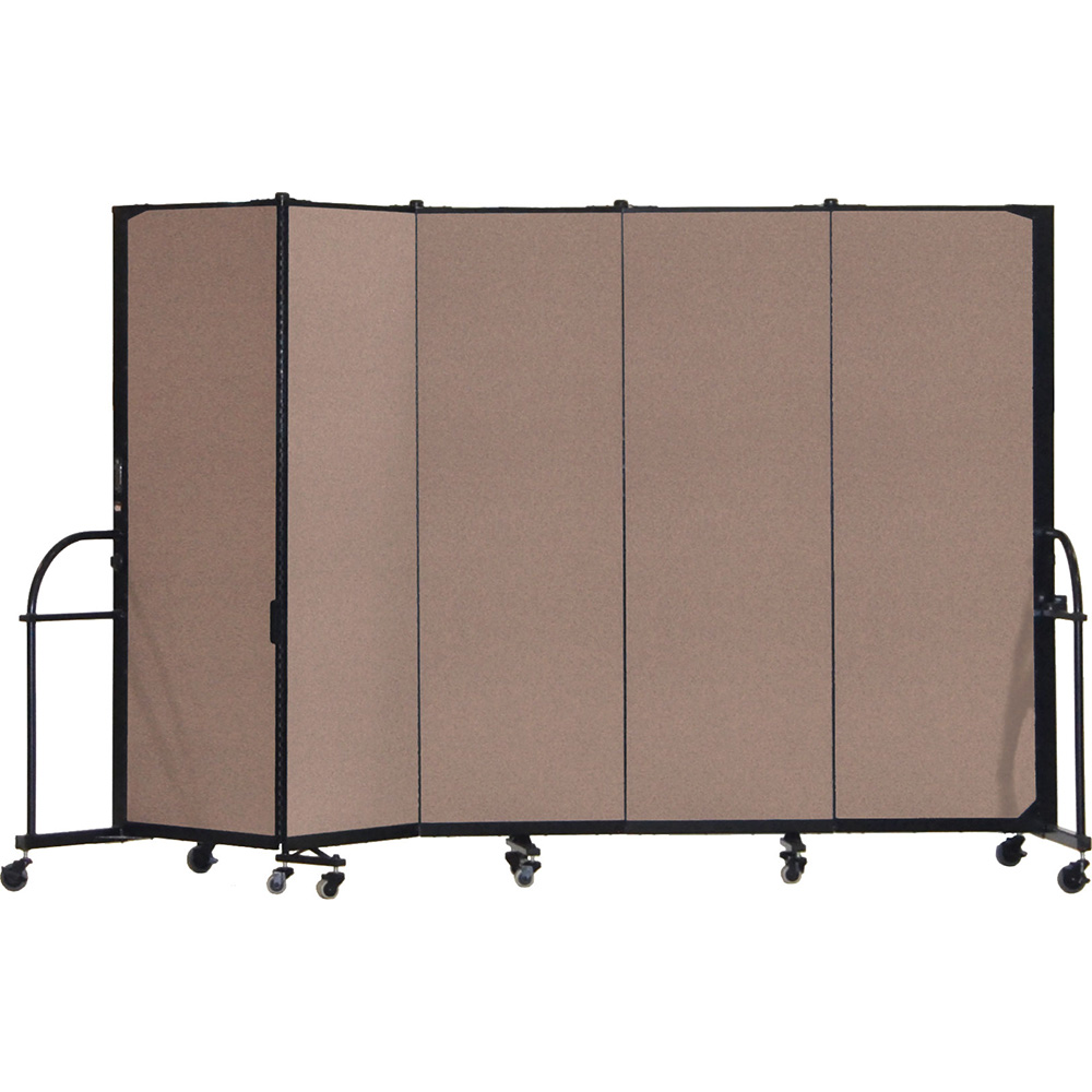 Screenflex Heavy Duty Room Dividers (5 Panels) - Walnut