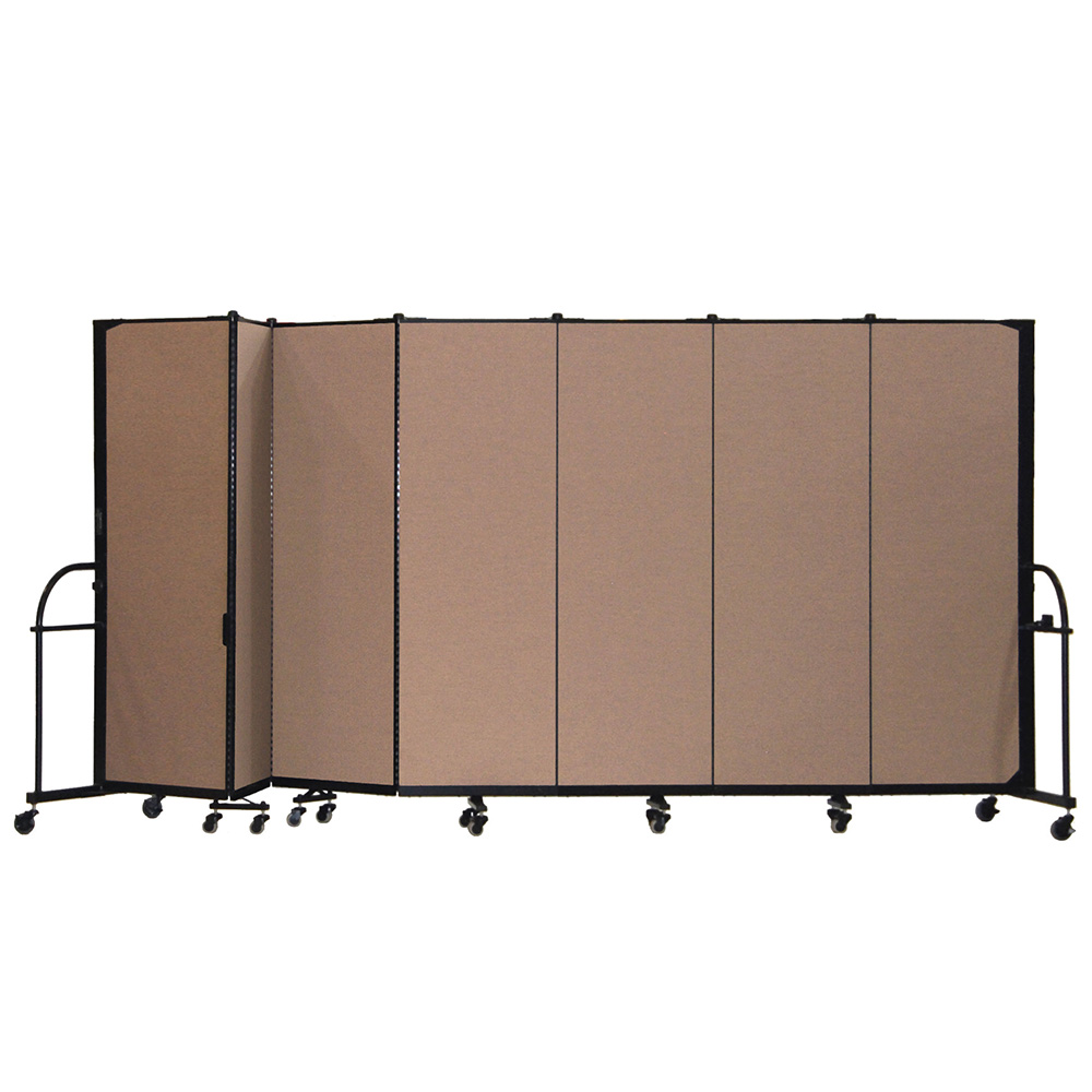 Screenflex Heavy Duty Room Dividers (7 Panels) - Walnut