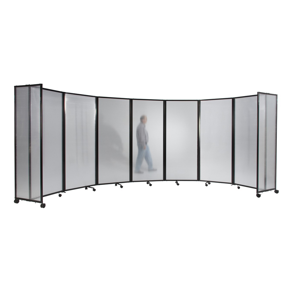 Versare Room Divider 360 Articulating Partition - Polycarbonate Clear